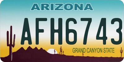 AZ license plate AFH6743