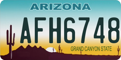 AZ license plate AFH6748