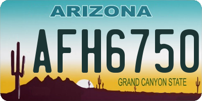 AZ license plate AFH6750