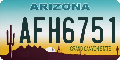 AZ license plate AFH6751