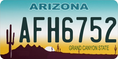 AZ license plate AFH6752