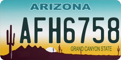 AZ license plate AFH6758