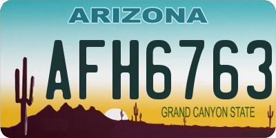 AZ license plate AFH6763