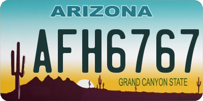 AZ license plate AFH6767