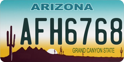 AZ license plate AFH6768