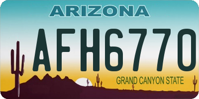 AZ license plate AFH6770