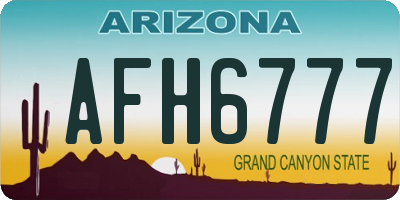 AZ license plate AFH6777