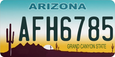 AZ license plate AFH6785