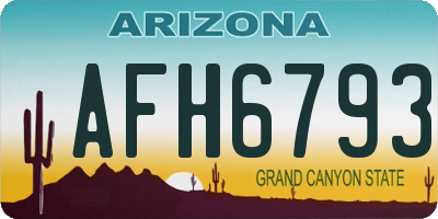 AZ license plate AFH6793