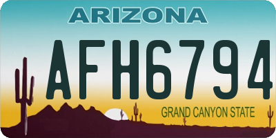AZ license plate AFH6794