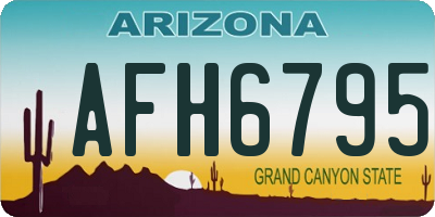 AZ license plate AFH6795