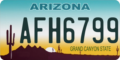 AZ license plate AFH6799