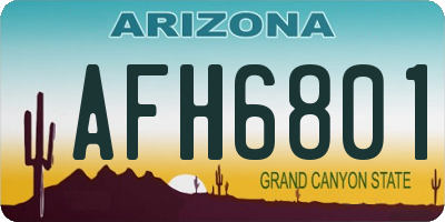 AZ license plate AFH6801
