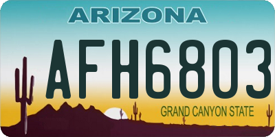 AZ license plate AFH6803