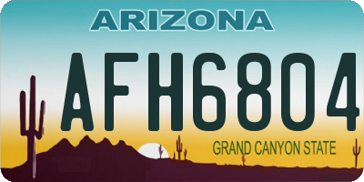 AZ license plate AFH6804