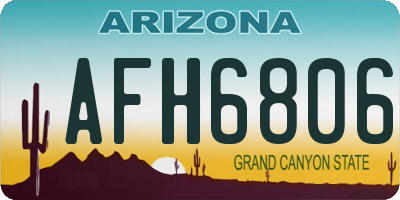 AZ license plate AFH6806