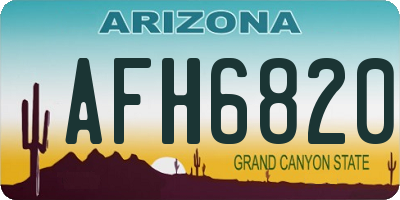 AZ license plate AFH6820
