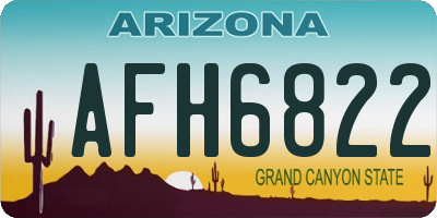 AZ license plate AFH6822