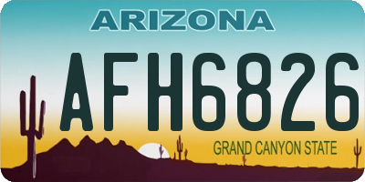 AZ license plate AFH6826