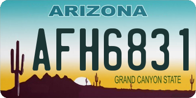 AZ license plate AFH6831