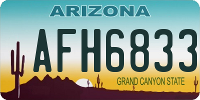 AZ license plate AFH6833