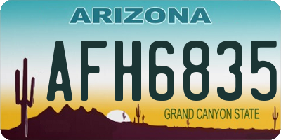 AZ license plate AFH6835