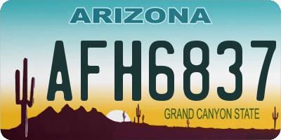 AZ license plate AFH6837