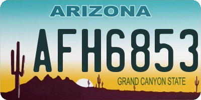 AZ license plate AFH6853