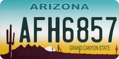 AZ license plate AFH6857
