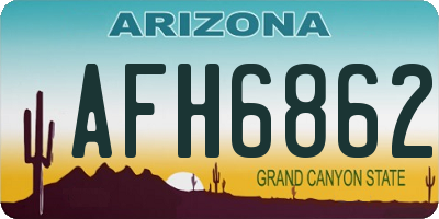 AZ license plate AFH6862