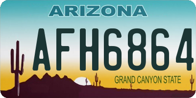 AZ license plate AFH6864