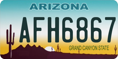 AZ license plate AFH6867
