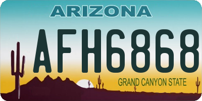 AZ license plate AFH6868