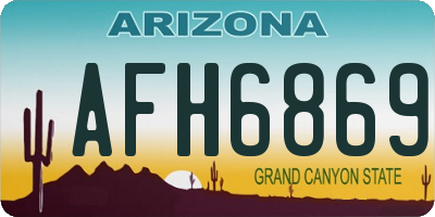 AZ license plate AFH6869