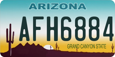 AZ license plate AFH6884