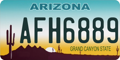 AZ license plate AFH6889