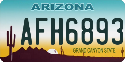 AZ license plate AFH6893
