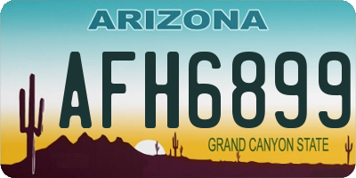AZ license plate AFH6899