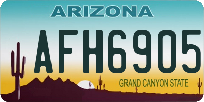 AZ license plate AFH6905