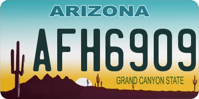 AZ license plate AFH6909