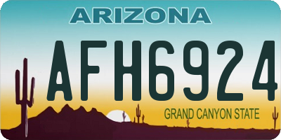AZ license plate AFH6924
