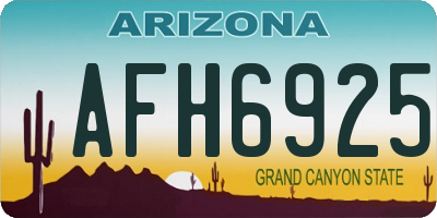 AZ license plate AFH6925