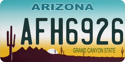 AZ license plate AFH6926