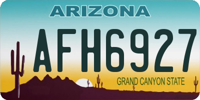 AZ license plate AFH6927