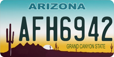 AZ license plate AFH6942