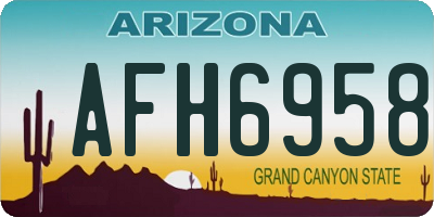 AZ license plate AFH6958