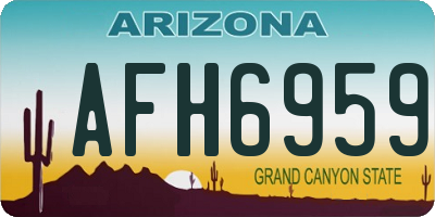 AZ license plate AFH6959