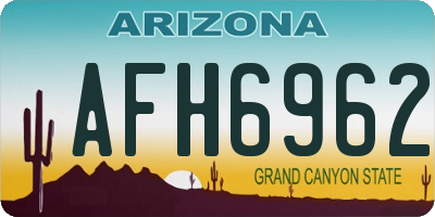 AZ license plate AFH6962