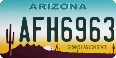 AZ license plate AFH6963