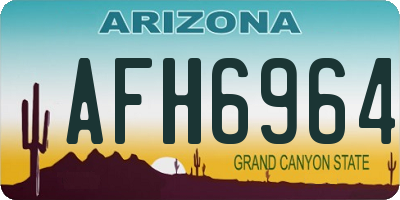 AZ license plate AFH6964